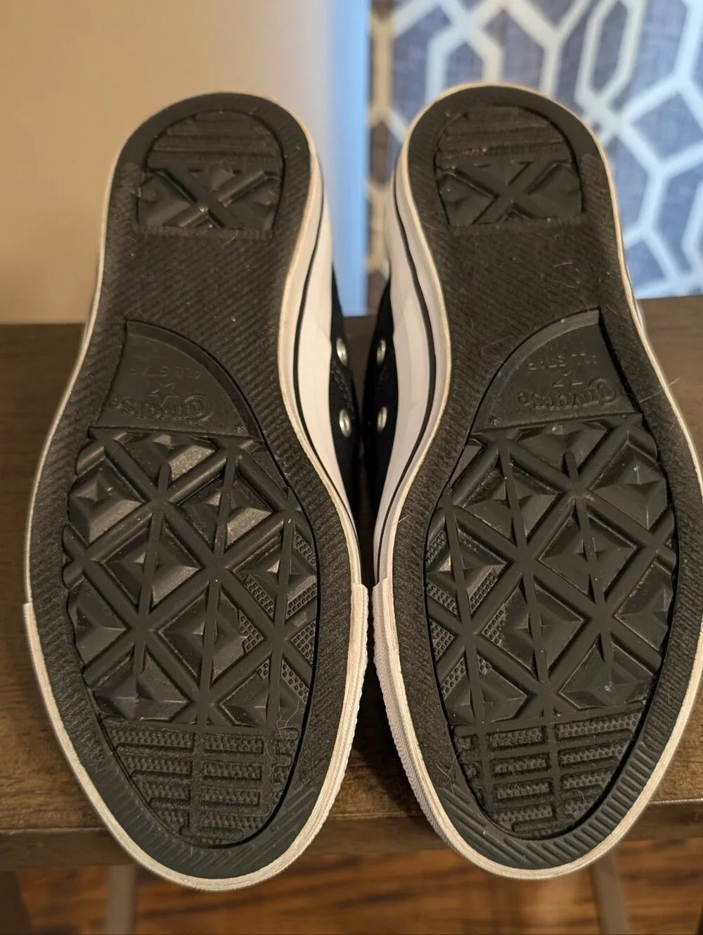 Converse Black Low Top Sneakers with Colorful Patterned Lining